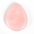 Polished drop-shaped rose quartz thumb worry stone with natural crystal texture - Rose Quartz