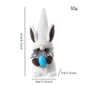 Oster-Zwerg Plüsch mit weißen Hasenohren und einem blau gepunkteten Ei Dekoration - Männlicher Stil Kleiner Osterhase Gnom mit Gepunktetem Ei (Weißer Bart)