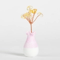 Árbol de cristal de citrino amarillo hecho a mano con alambre y base de cerámica rosa - Citrino