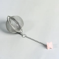 Infusore per tè in acciaio inox con ciondolo a forma di stella in cristallo rosa - Quarzo rosa