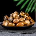 Polished natural tiger eye stones in black bowl for healing and home decoration - Tiger's Eye (Large)
