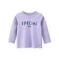 Lavender purple long sleeve T-shirt for girls with SPECIAL GIRL lettering print - Light Purple