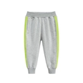 Girls' casual grey knit joggers with neon side stripes and ribbed elastic cuffs - 90cm / Mixed Grey