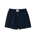 Girls' casual navy blue sports shorts with elastic waist and printed label design - Royal Blue / 90cm