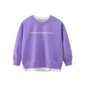 Paarse kinder sweatshirt met laagjeslook en Humans are born good opdruk - 90 / Paars