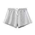 Pantaloncini sportivi grigio chiaro per bambina in cotone con strisce laterali e coulisse - 90cm / Grigio Misto