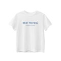 T-shirt blanc à manches courtes pour enfants avec imprimé BEST REVIEW bleu - Blanc Cassé / 130cm