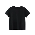 Classic kids black cotton short-sleeve T-shirt with a round neck and plain design - 130cm / Black