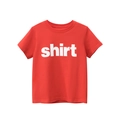 Classic red kids short sleeve T-shirt with white shirt print and crew neck design - 130cm / Rust Red