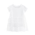 White baby girl dress featuring short sleeves and multi-layer tulle tutu skirt - 90 / Off-white