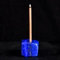Diepblauwe lapis lazuli kristallen kubus wierookbrander met gouden stippen - Lapis lazuli