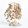 Handmade labradorite crystal tree with copper wire and grey agate base ornament - Labradorite