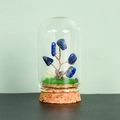 Arbre en cristal lapis-lazuli sous dôme en verre avec fil de cuivre et base en liège - Lapis-lazuli