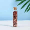 Natural red jasper stones in a slim glass bottle with cork stopper for home decor - Red Jasper (5-7mm)