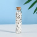 Natural white turquoise crystal chips in a tall glass bottle with a cork stopper - White Turquoise (5-7mm)