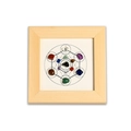 Metatron Cube wooden frame with natural healing crystals and polished gemstones - Metatron's Cube - Hexagon