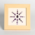 Marco de madera con diseño de sol en piedras de cristal de amatista púrpura natural - Amatista