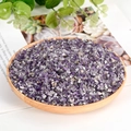 Natural amethyst crushed stones in a wooden tray for home decor and healing - Amethyst / 3-5mm / 300g