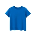 T-shirt classica blu a maniche corte girocollo per bambini, stile estivo basic - 130cm / Blu reale