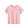 T-shirt rosa chiaro a maniche corte con girocollo in cotone per bambini e bambine - 130cm / Rosa
