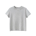 T-shirt a maniche corte per bambini in grigio melange cotone a tinta unita minimal - 130cm / Grigio Melange
