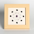 Kristall-Energiegitter im Holzrahmen mit Amethyst, Bergkristall und Obsidiansteinen - Amethyst Bergkristall Obsidian Kombination (Stil 2)
