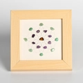 Kristall-Heilgitter im Holzrahmen mit Amethyst und Tigerauge auf Mandala-Motiv - Amethyst Aventurin Tigerauge Kombination (Stil 4)