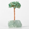 Handmade green crystal money tree with copper wire and light green raw stone base - Green Fluorite Base Aventurine Leaves