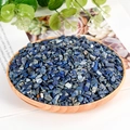 Natural raw lapis lazuli blue crystal stones in a wooden tray for home decor - Lapis Lazuli / 5-7mm / 300g