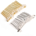 Two-piece set of handmade crystal hair combs in gold and silver finish with natural stones - White Crystal / Gold