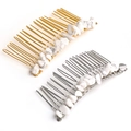 Handmade hair combs with white crushed crystal stones in gold and silver metal finish - Howlite / Gold