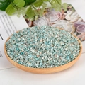 Natural blue-green amazonite crystal chips for aromatherapy in a round wooden tray - Amazonite / 3-5mm / 300g