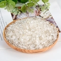 Polished natural white crystal chips in a wooden tray for healing and decoration - Natural White Crystal / 5-7mm / 300g