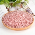 Natural rose quartz crystal stones in a wooden tray for healing and aromatherapy - Deep Rose Quartz (Colored) / 5-7mm / 300g
