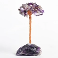 Handmade amethyst crystal tree on a natural quartz base with copper wire branches - Amethyst Base Amethyst Leaves