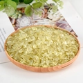 Natural raw yellow citrine crystal crushed stones in a wooden tray with greenery - Citrine (Colored) / 5-7mm / 500 g