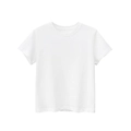 T-shirt classica da bambino bianca a maniche corte in cotone, top girocollo minimalista - 130cm / Bianco Sporco