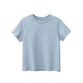 T-shirt per bambini a maniche corte in puro cotone azzurro tinta unita estate - 130cm / Blu Acqua