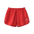 Rote Kinder-Baumwollshorts mit elastischem Bund und weißem Bären-Print mit Herz-Motiv - Rot