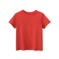 T-shirt classica rossa a maniche corte per bambini in cotone con girocollo tinta unita - 130cm / Rosso Ruggine