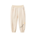 Off-white kids sports sweatpants with black lettering and orange label detail - Beige Apricot / 100cm