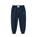 Kids navy blue joggers with elastic waist and light blue embroidery on white background - 90 / Dark Blue