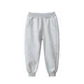 Kids grey heart-patterned jogger pants with elastic waist and ribbed ankle cuffs - 90cm / Heather Grey