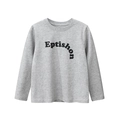 T-shirt gris clair à manches longues pour enfants avec imprimé Eptishon stylé et sobre - Gris Chiné