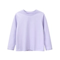 Classic light purple long sleeve crew neck t-shirt for kids in soft cotton fabric - 130 / Light Purple