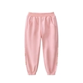 Rosa Mädchen Jogginghose aus Baumwolle mit WISELY Bärenprint und Bündchen - Rosa / 90cm