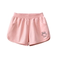 Rosa Sommer-Strickshorts für Mädchen mit Gummibund und süßem Bären-Motiv - Rosa