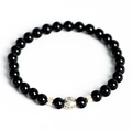 Bracelet en obsidienne noire avec breloque hexagonale zodiaque Scorpion et perles - Scorpion