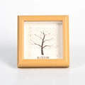 Holzrahmen mit Kristallbaum-Kunst und Blossom-Schriftzug für Heimdekoration - Bergkristall