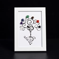 White wood frame yoga chakra tree of life decor with seven natural crystal stones - Yoga Tree Style 1 / White
